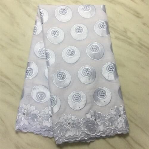 White 2021 High Quality African Swiss Voile Lace Fabric With Stones Soft Embroidery Dry Voile Lace Materials In Switzerland