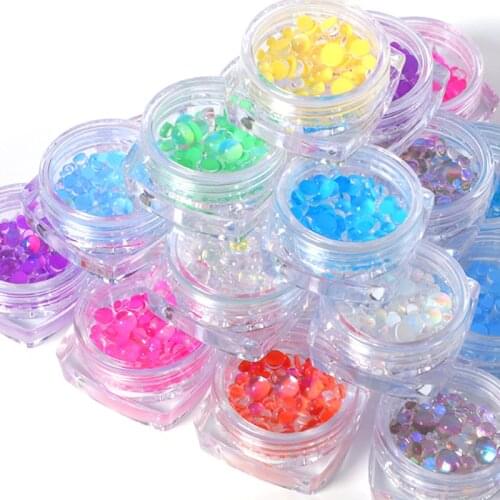 Shinny Nail Rhinestones Round Nail Art Decoration Symphony 3D Glitter Diamond Jewelry Mermaid Wedding Design Crystal