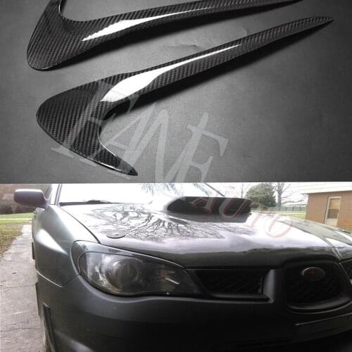 Carbon Fiber Headlight Cover Eyebrows Eyelids for Subaru Impreza WRX STi IX 9th 2006-2007