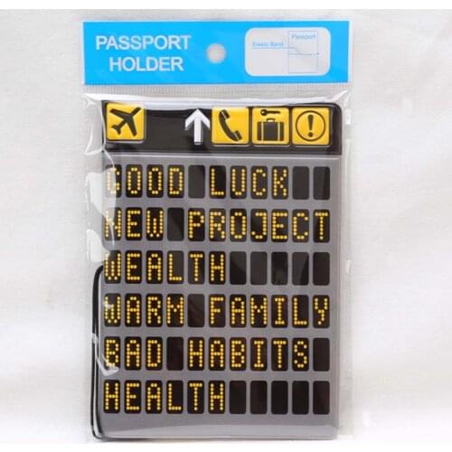 60PCS / LOT Travel Accessories Cartoon Letter Passport Cove ID Address Holder Portable Card Case PU Leather Wallets Bag