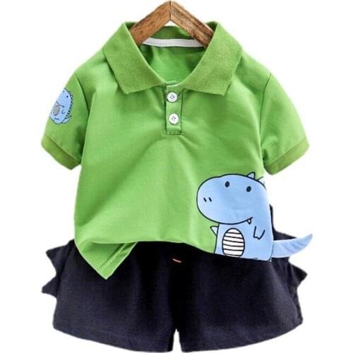 Fashion Summer Baby Girl Clothes Children Boys Cute Cotton Cartoon T-Shirt Shorts 2Pcs/Set Toddler Active Costume Kids Tracksuit