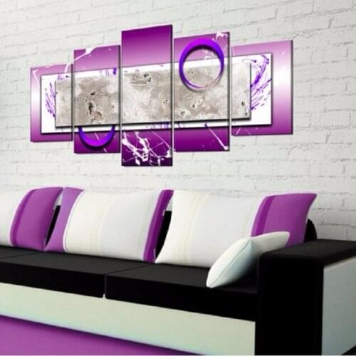 2019 5PCS/Set Fashion Wall Art Canvas Painting Abstract Texture Crescent Modern Home Decoration,Choose Color And Size(No Frame)