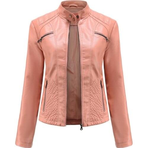 Leather Jacket women Leather Jackets Coats Spring Autumn PU Jackets stand collar women Jackets Biker Coat PU Leather Jackets