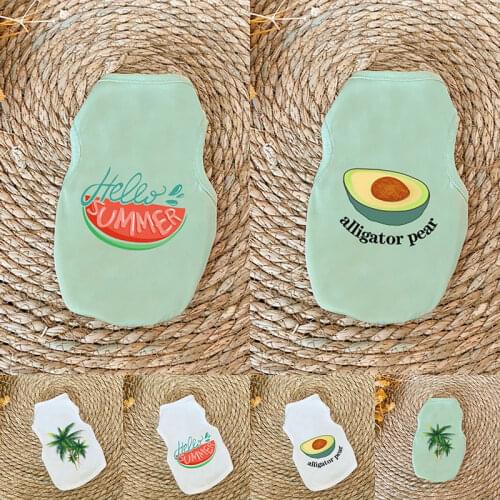 Cute Summer Small Dog Thin Vest Coconut Tree Avocado Cool Dog Clothes For Dogs Jacket Vest Printed Chihuahua Sleeveless T-shirt