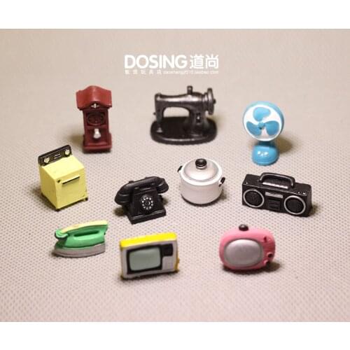 Miniature Model Mini Small Resin Furniture Television Phone Wall Clock Rice Cooker Electric Fan Action Figures Toys Home Decor