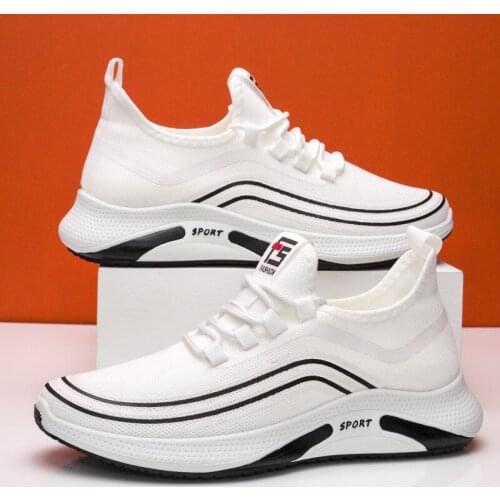 Summer new mens sports shoes fashion casual trend running shoes spring and autumn tennis shoes boy student Best-selling white