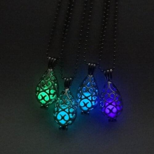Ye Mingzhu Glowing Luminous Water Droplets Pendants Necklaces Mens Jewelry Glow In The Dark Pendant Necklace