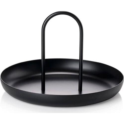 Desktop Storage Tray With Handle,Nordic Plastic Round Jewelry Trays,For Living Room/Kitchen Table,Home Decor