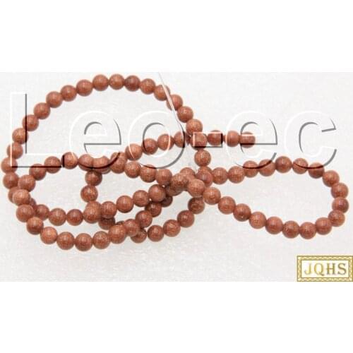 Natural 4mm Gold sand Stone round Loose Beads for Jewelry Making Strand 15" v1618