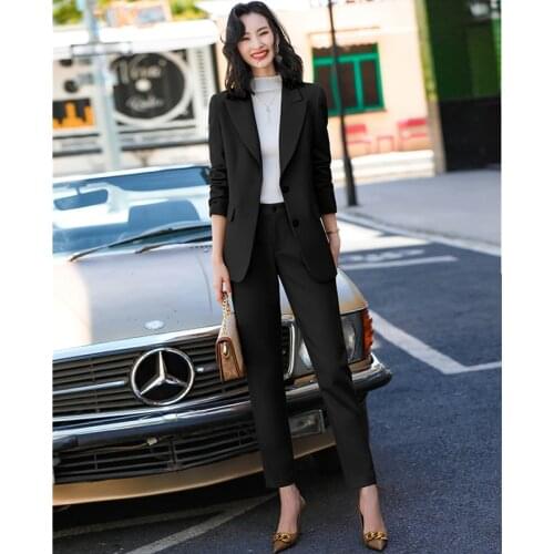 2021 new office high-end womens suit autumn western fashion business wear temperament goddess fan two-piece suit