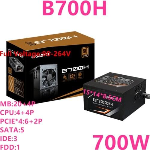 New PSU For Gigabyte Brand ATX 80plus Bronze Half Module Game Mute Power Supply 700W Power Supply B700H