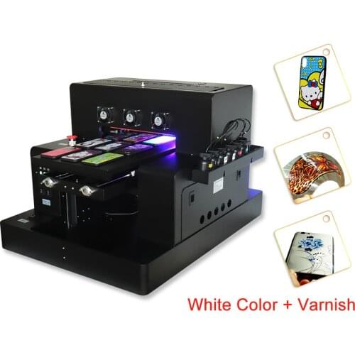 Upgrade Automatic A3 Uv Printer Flatbed Printer White Color + Varnish Print For Phone Case Leather Pen Golf With Bottle Holder