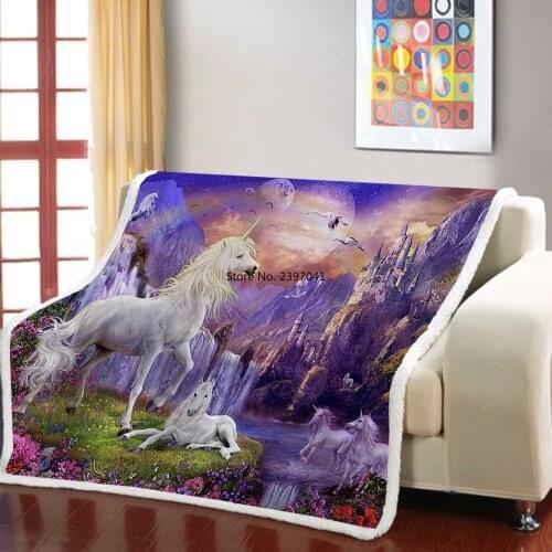 Natural Scenery Sherpa Blanket Waterfall Landscape Throw Blanket Picnic Airplane Weighted Blanket For Bedroom Nap Office Blanket