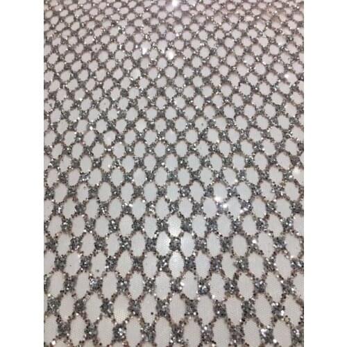 Popular bridal tulle lace fabric with sparkly sequins glued glitter ZH-41810 wholesale nigerian wedding laces