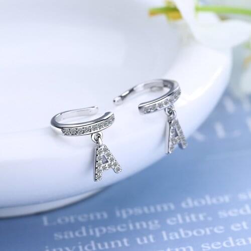 Simple and Fashionable Ear Clips with Zirconium Diamonds and No Pierced Individual Letters Temperament Ear Bone Clip