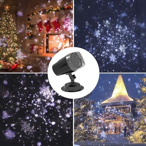 Christmas Snowflake LED Projector Lights Festival Holiday Home Party Decor Night Lamp Snow Projector Light Christmas Decoration