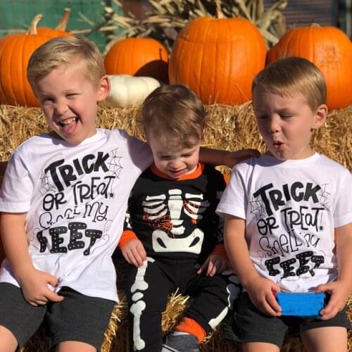 Trick or Treat Halloween Shirt Give Me Something Good To Eat Halloween T-Shirt Kids Halloween Shirts Trick or Treat Clothes