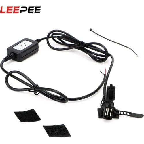 LEEPEE Motorcycle USB Mobile Phone Charger DC 12V Vers 5V Adapter GPS Power Supply Port Socket For Motorcycle USB Converter