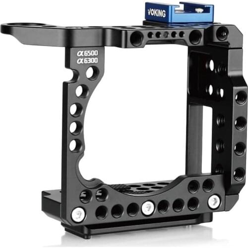 Voking Aluminum Alloy VK-A6500C Camera Video Cage with Detachable Quick Release Plate for Sony Alpha A6500 A6300