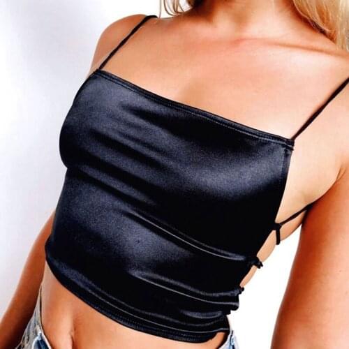 Y2K Streetwear Women Black Red Clothes 2021 Sexy Backless Bandage Cami Spaghetti Strap Top Summer Goth Sleeveless Cropped