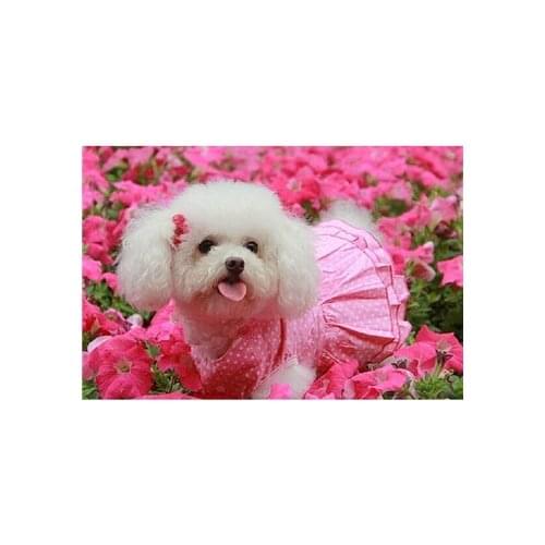 YIKEE diamond painting dog with rose Wall Decor Full Square Rhinestone Pasted Diamond Embroidery Pattern Gift k376