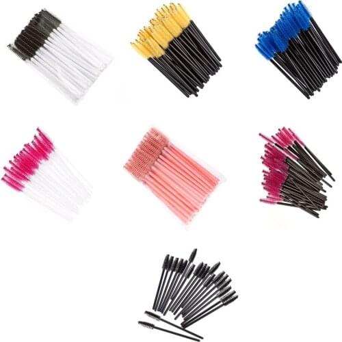100pcs/pack Disposable Eyelash Brush Mascara Wands Applicator Wand Brushes Eyelash Comb Brushes Spoolers Makeup Tool