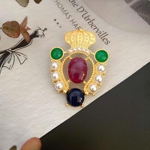 2020 Brooches Jewelry Factory Wholesale Western Antique Matte Baroque Simple Temperament Retro Literature And Art Pearl Brooch