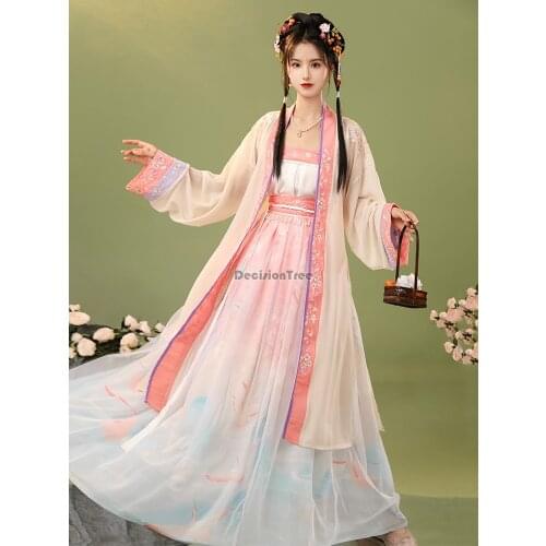 2021 chinese national costume hanfu fairy ancient hanfu dress song dynasty performance fairy princess dresses stage performance