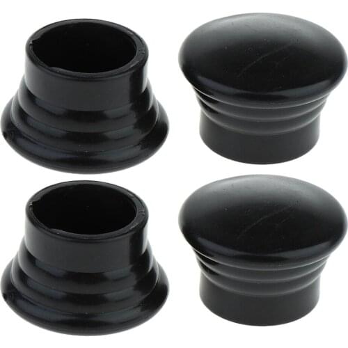 4Pcs Window Curtain Rod Cap Finials for Home Office, Suitable for 28mm/ 1.1inch Diameter Curtain Rods, Black
