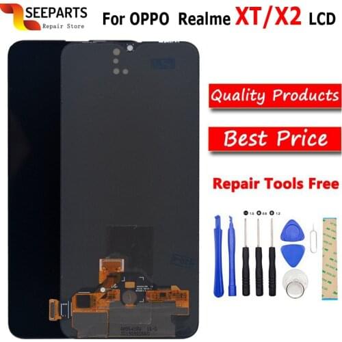 AMOLED Black 6.4 ''For Oppo Realme X2 RMX1991 LCD Realme XT RMX1921 LCD DIsplay Touch Screen Digitizer Assembly Replacement