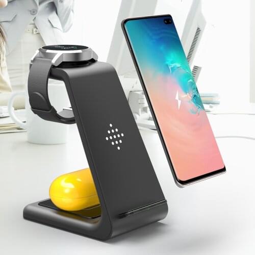Wireless desktop charger, suitable for iPhone 12, 11, watch, airplads, 3 in 1, for Samsung watch, headset fast charging bracket