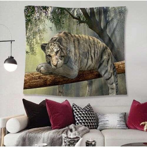 Bohemian Wall Tapestry Forest Tiger Tapestry Decoration Hippie Wall Hanging Mandala Wall Art Deco Tapestry