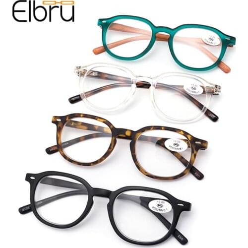 Elbru Fashion Square Reading Glasses Men Women Clear Lens Presbyopic Eyeglasses Ultralight Colorful Eyewear Diopter +1.0 to +3.5