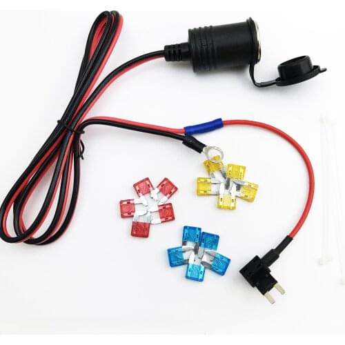 Car cigarette lighter female seat car power socket modified insurance seat with fuse 5A10A15A to send tie