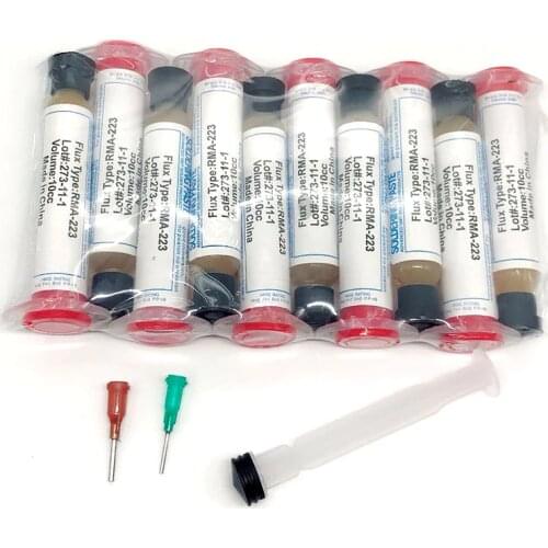 Needle Shaped 10cc RMA-223 PCB PGA BGA SMD With Flexible Tip Syringe Solder Paste Flux Grease Repair Solde