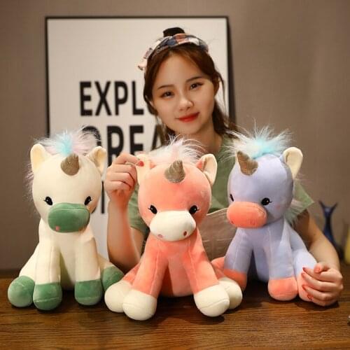 28/38/45cm Lovely Unicorn Horse Plush Toys Fantastic Pillow Stuffed Soft Kawaii Unicorn for Baby Girls Birthday Appease Gift