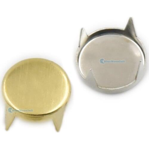 50/100/200 pcs Flat Round Stud Biker Punk Rock Spot Nailheads Leather Craft Clothes Nickel Gold DIY