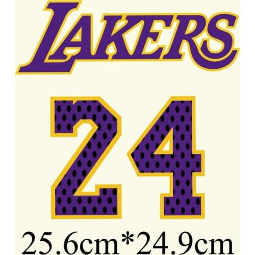 Lakers 24 Kobe Iron-on Transfers Patches For Clothing Vinyl Thermo Stickers Applique Diy Thermotransfer Stripes On Clothes Set