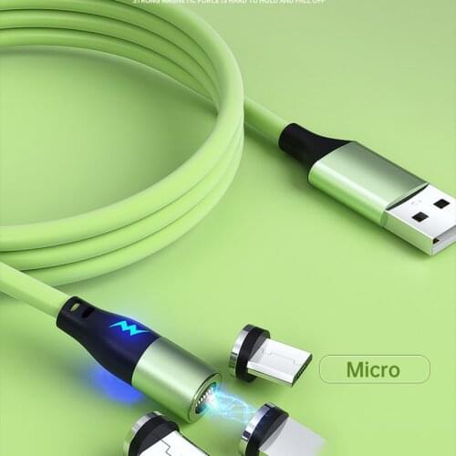Magnetic Liquid Silicone Charge Cable For Samsung Fast Charging USB Type C Cable Mobile Phone Cord Wire With Data Transmission