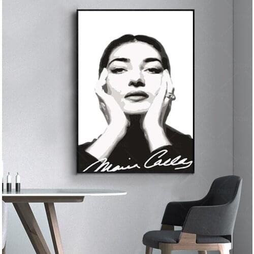 Maria CALLAS Fashion Abstract Woman Print Canvas Art Painting Wall Picture Modern Living Room Décor