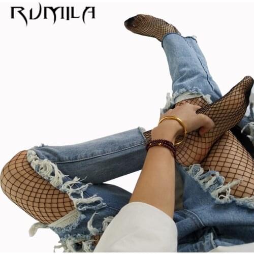 Fashion black medium grid women high waist stocking fishnet club tights panty knitting net pantyhose trouser mesh lingerie TT016