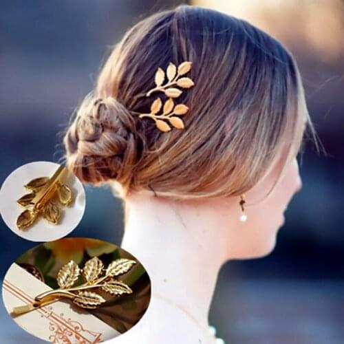 Fashion Leaf Hair Clip Bride Hairpin Exquisite Five Leaf Hair Accessories Olive Branch Sweet Headdress 1PC Fine Jewelry