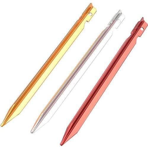 Mounchain 5pcs Outdoor Tent Pegs 18cm Camping Rope Pegs Aluminum Alloy Tent Nail Outdoor Sports Camping Hiking Tent Accessories