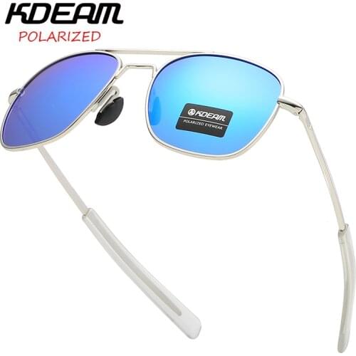 KDEAM 2019 Men Metal Vintage HD Polarized Sunglasses Brand Sun glasses Square Coating Lens Driving Shades For Men/Women