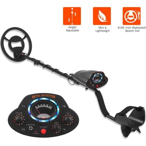 Outdoor Underground Metal Detector Treasure Finder 8.66-inch Waterproof Search Coil Adjustable Height High Precision Detecting