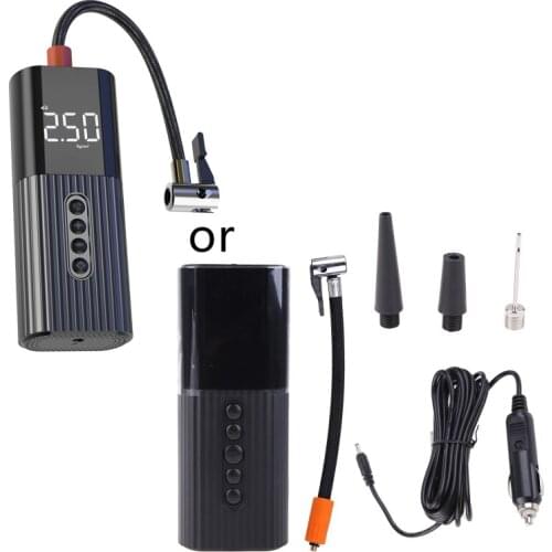 Inflatable Pump Mini Portable Air Compressor with LED Lighting Tyre Inflator for Car Bicycle Ball