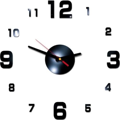 Clock 3d Wall Stickers Diy Roman Numbers Acrylic Mirror Wall Sticker Modern Living Room Wallpaper Home Decor Digital Mural Decal