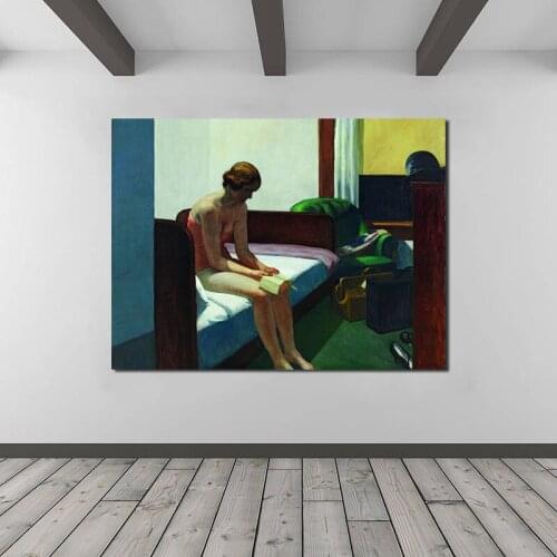 Edwardor Hopper In Hotel Room Canvas Posters Prints Wall Art Painting Oil Decorative Picture Modern Living Room Home Decoration