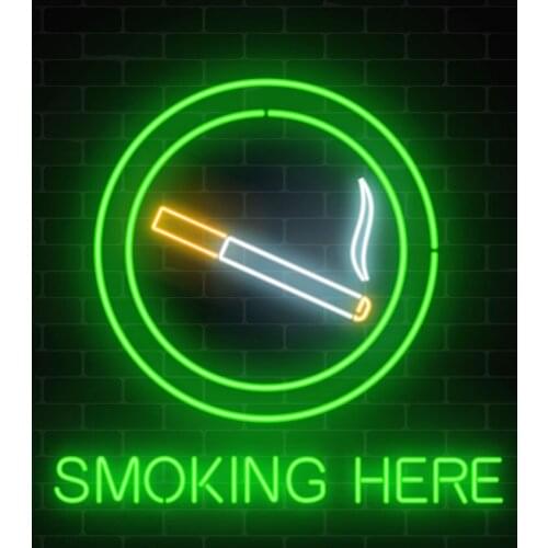 Neon Sign For Smoking Here glass Tube Beer club Lamps resterant light advertise custom Decoratives Light Sign Impact Attract