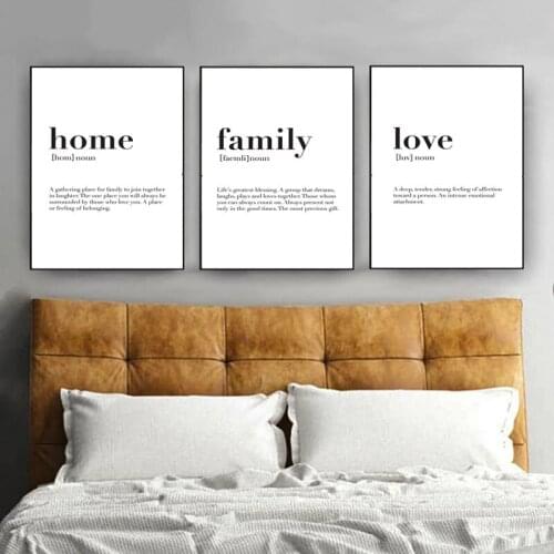 Nordic Minimalist Family Wall Art Love Posters and Prints Canvas Painting for Living Room Home Decor No Frame